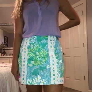 Teal blue and green skort